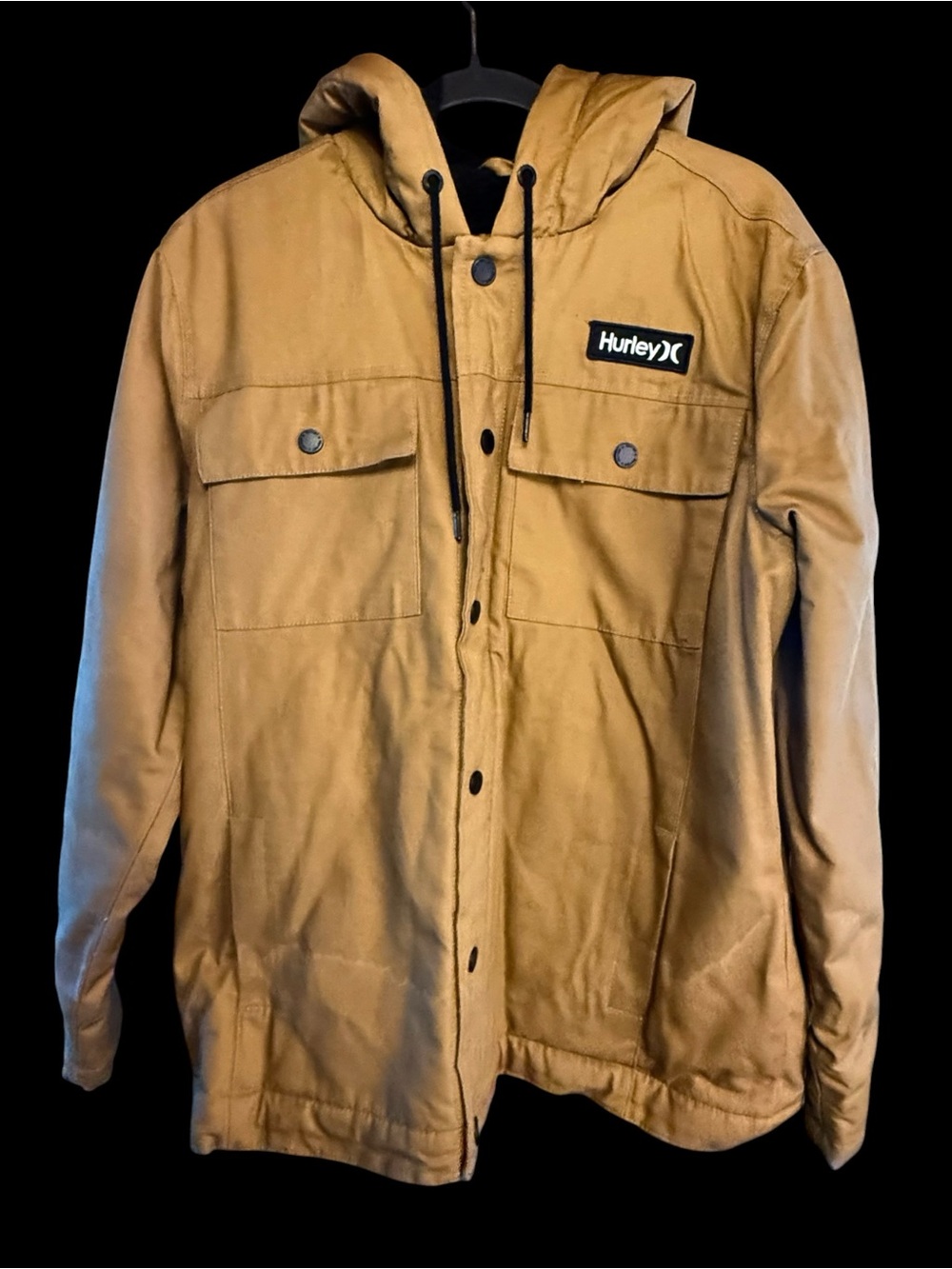 Hurley Charger Canvas Sherpa Lined Jacket Golden Doodle Brown Winter Coat NWT